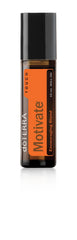 doTERRA Motivate Touch bottle closeup for an uplifting routine