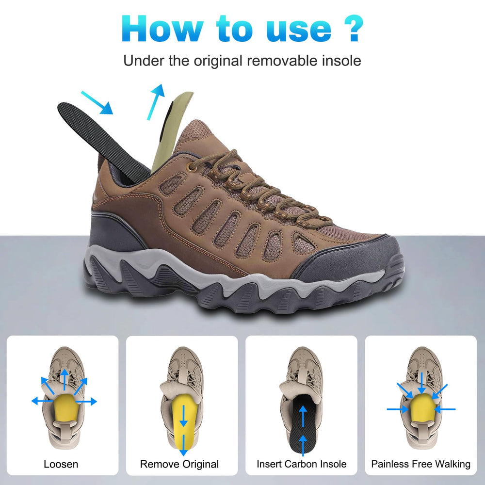 Docarbonfi lightweight carbon insoles support running, hiking, daily wear