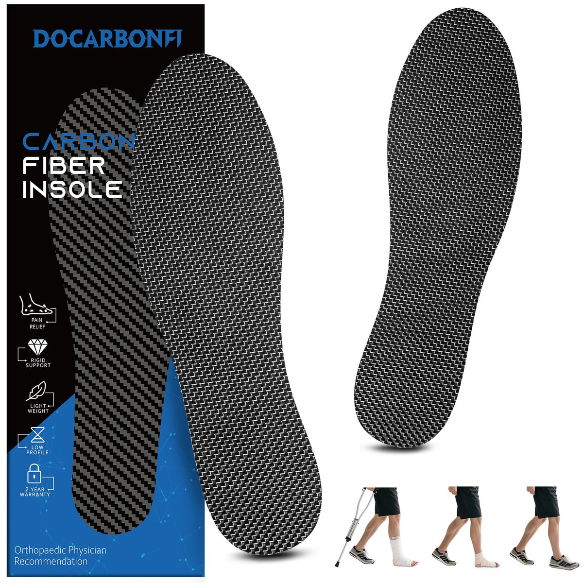 Docarbonfi titanium-carbon insole underfoot distributes pressure for all-day comfort
