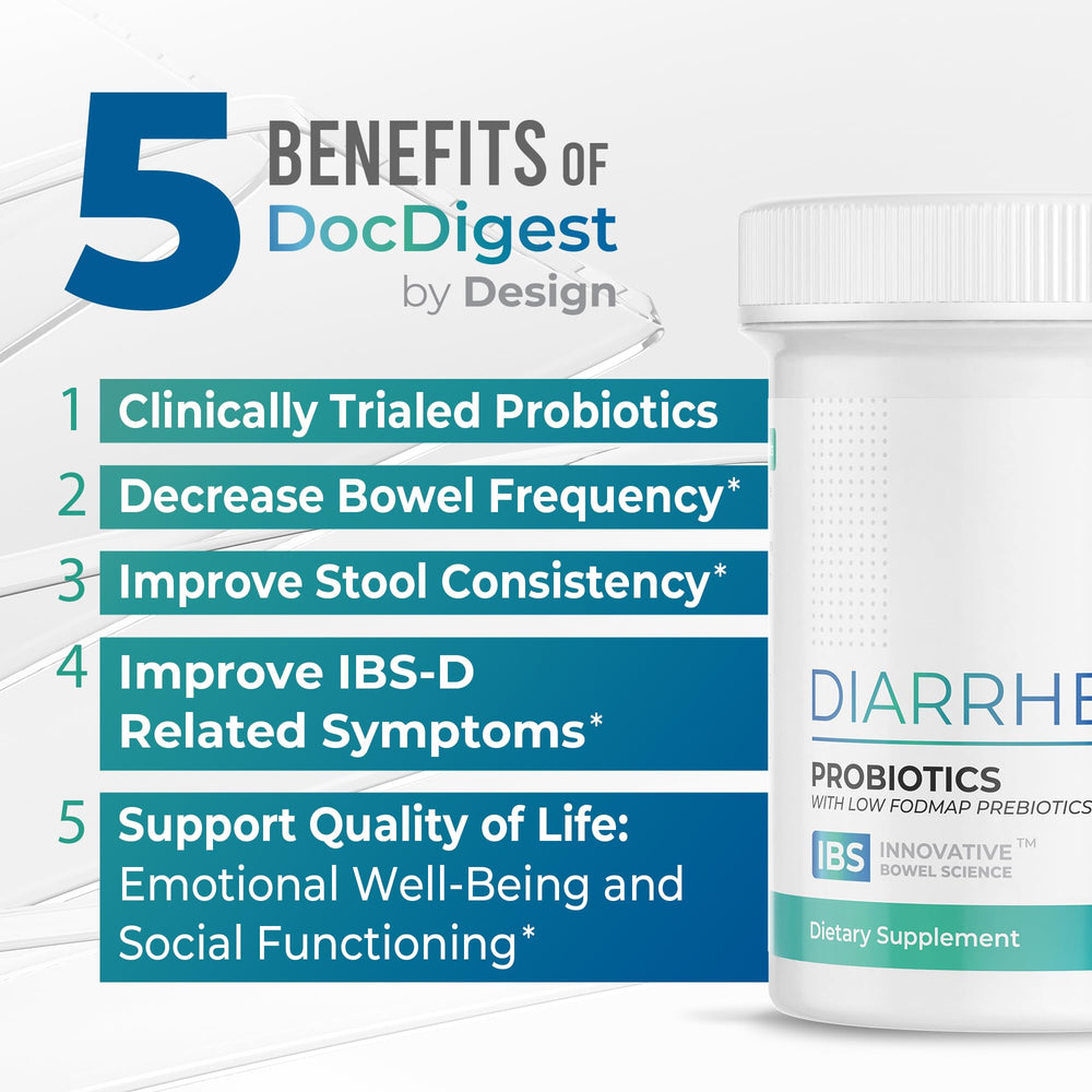 DocDigest Daily Max Strength pill shown for targeted IBS-D relief and gut balance.
