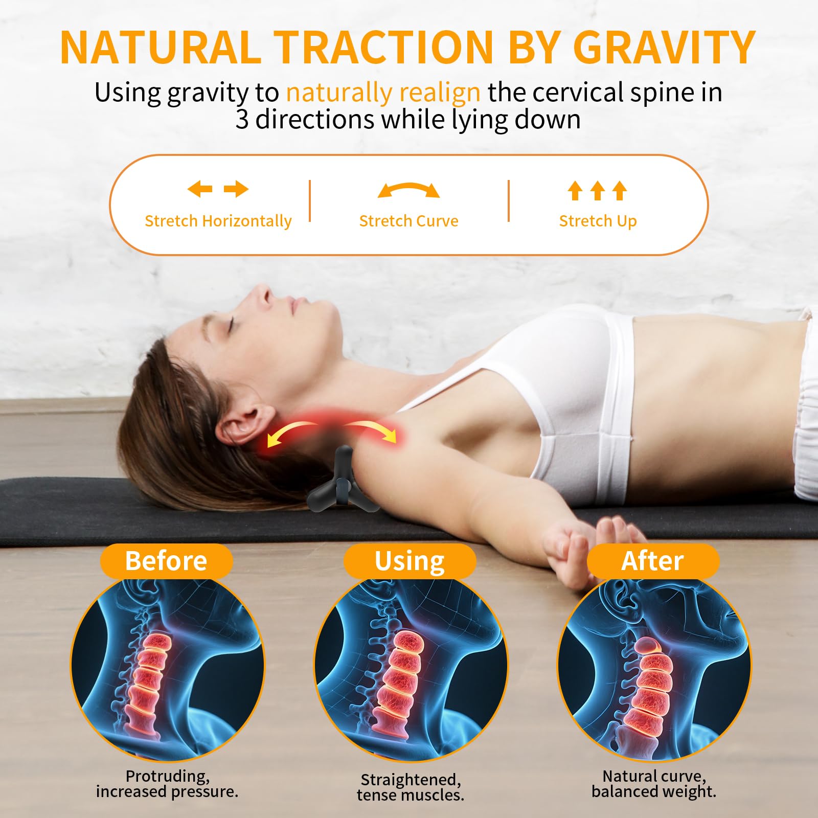 Docemel Occipital Release Tool side view shows portable gravity-assisted relief on the go