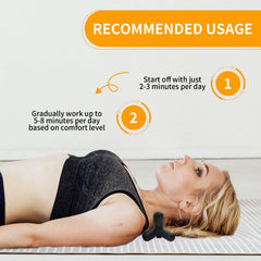 Docemel Portable Use No Power illustrates gravity-assisted massage anywhere