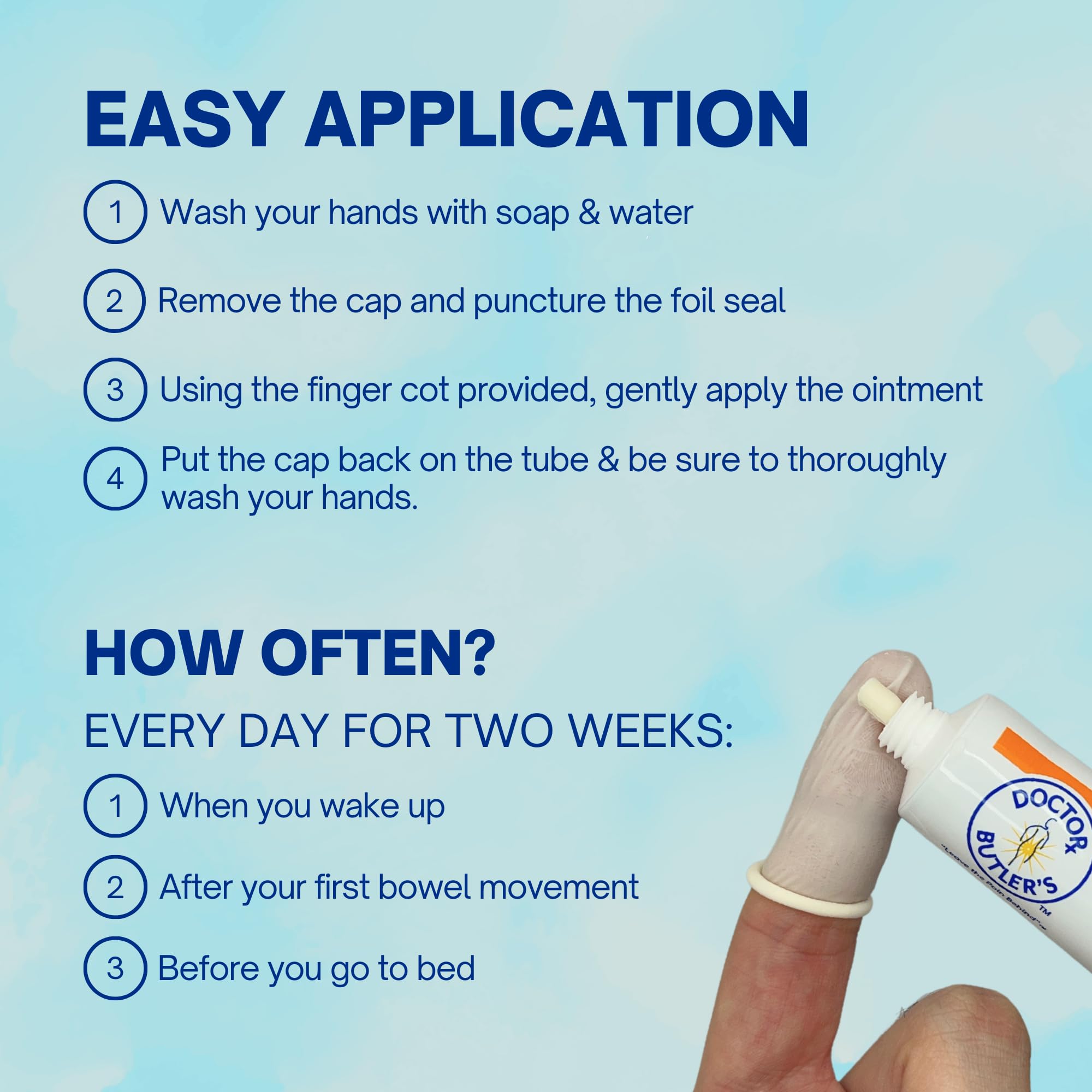 Doctor Butler's glycerin-rich formula reduces friction during application.