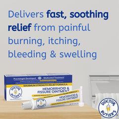 Doctor Butler’s hemorrhoid ointment applicator tip enables precise, mess-free application.