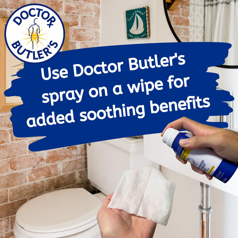 Close-up of spray on tissue showing precise application by Doctor Butler's.