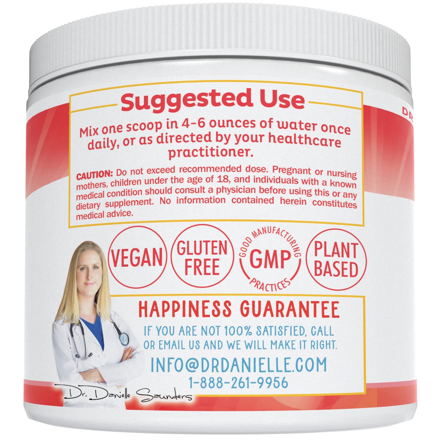 Doctor Danielle Leaky Gut Powder packaging-box communicates thoughtful digestive wellness design