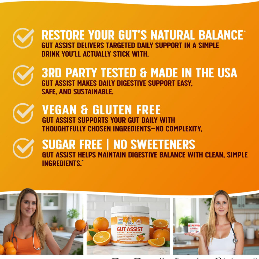 Doctor Danielle Gut Assist shown with probiotics pairing for a holistic digestive routine.