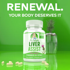 Doctor Danielle Liver Assist capsules close-up highlighting milk thistle ingredients