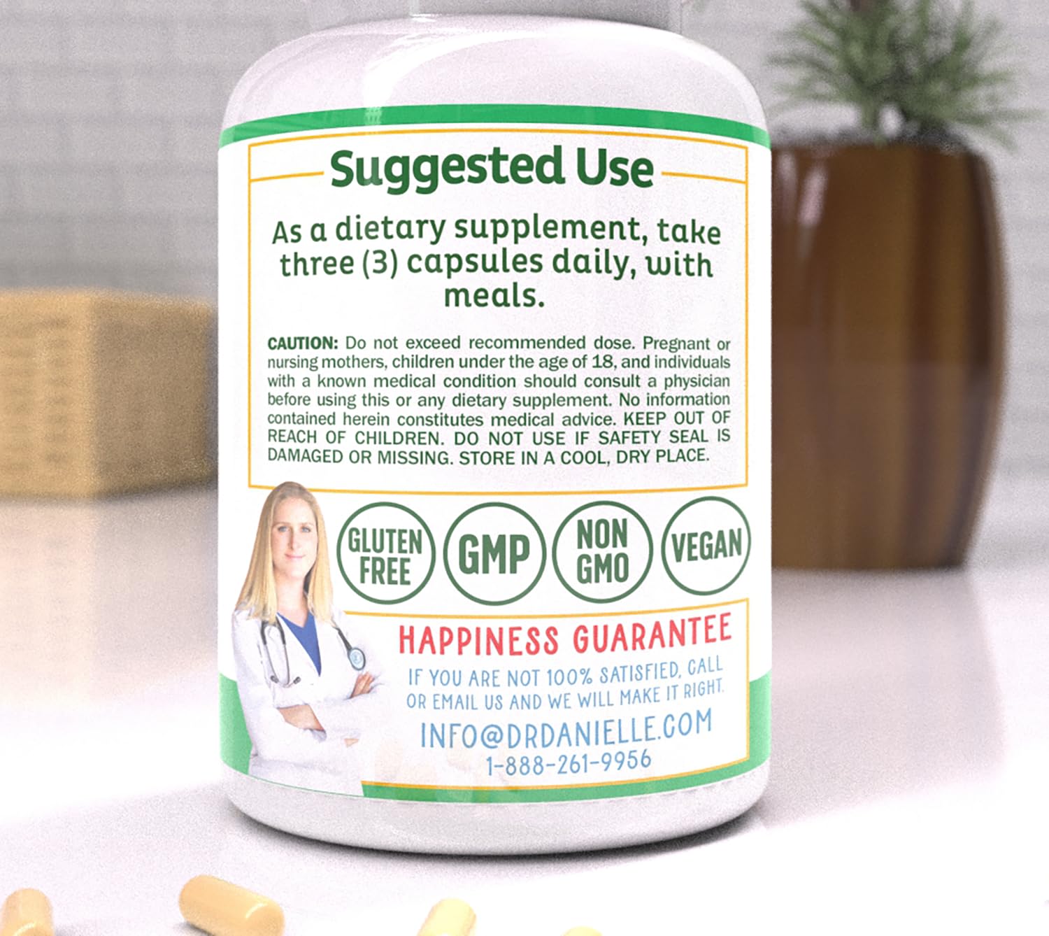Doctor Danielle Adrenal Wellness packaging shows Made in USA label.