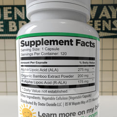 Doctor Danielle non-GMO gluten-free vegan soy-free label highlights clean ingredients.