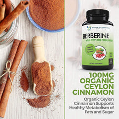 Label showing organic Ceylon cinnamon from Sri Lanka on Doctor Recommended Supplements pack
