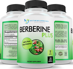 DOCTOR RECOMMENDED SUPPLEMENTS Berberine Plus bottle front shows 1200 mg potency for daily wellness