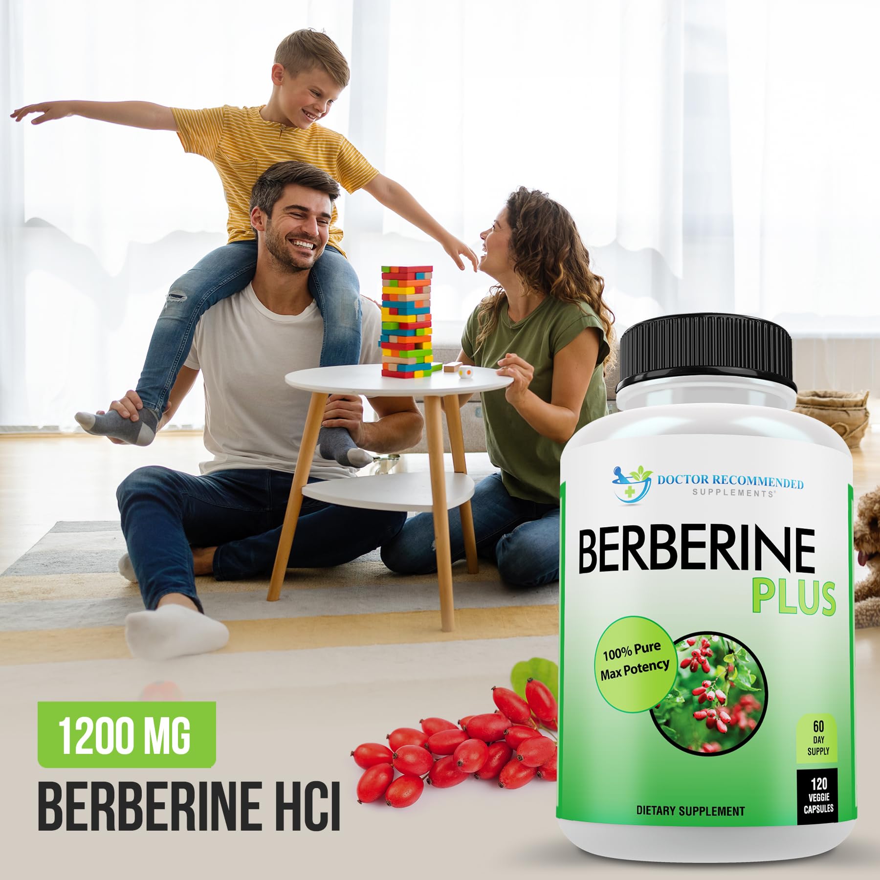DOCTOR RECOMMENDED SUPPLEMENTS Berberine Plus label emphasizes single-ingredient simplicity