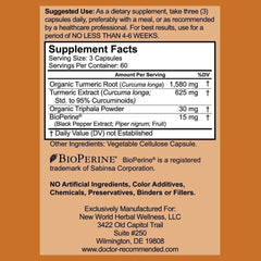 DOCTOR RECOMMENDED SUPPLEMENTS Black Pepper Extract capsules improve absorption of turmeric