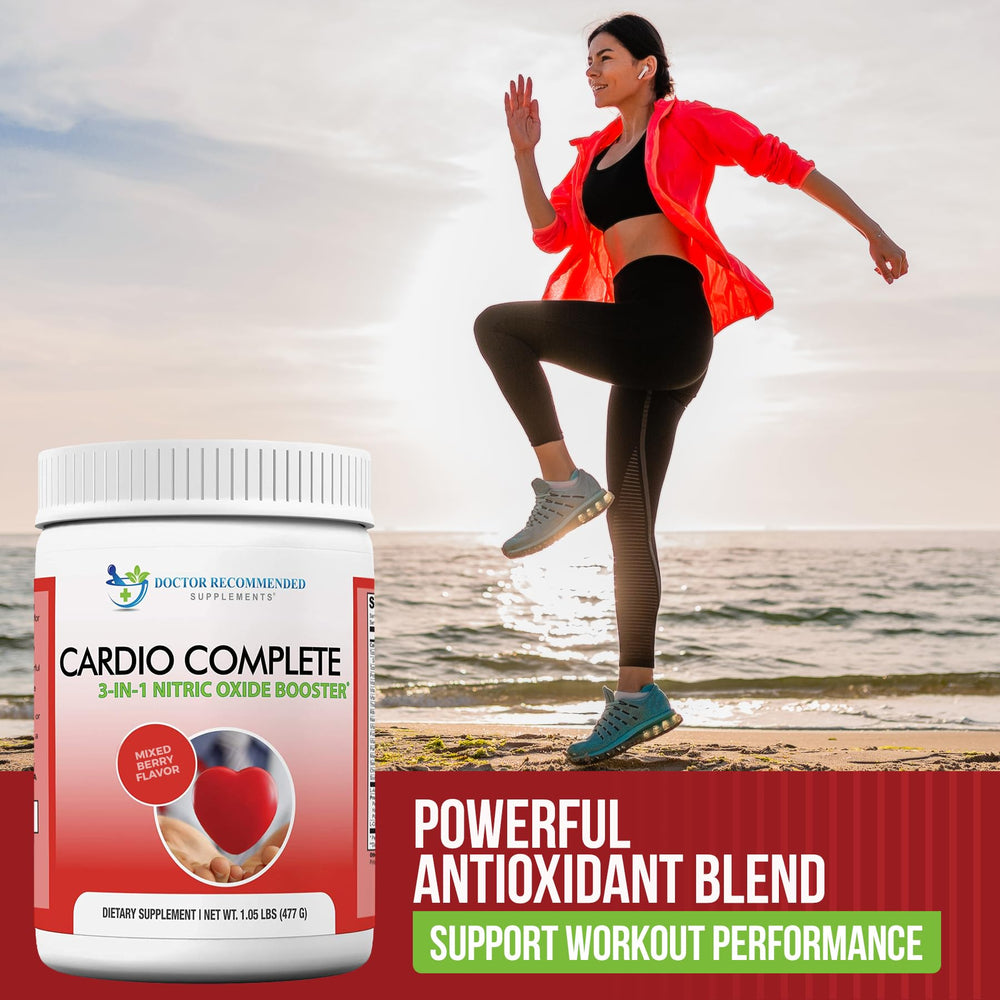 Cardio Complete mixed in water for a refreshing workout drink.
