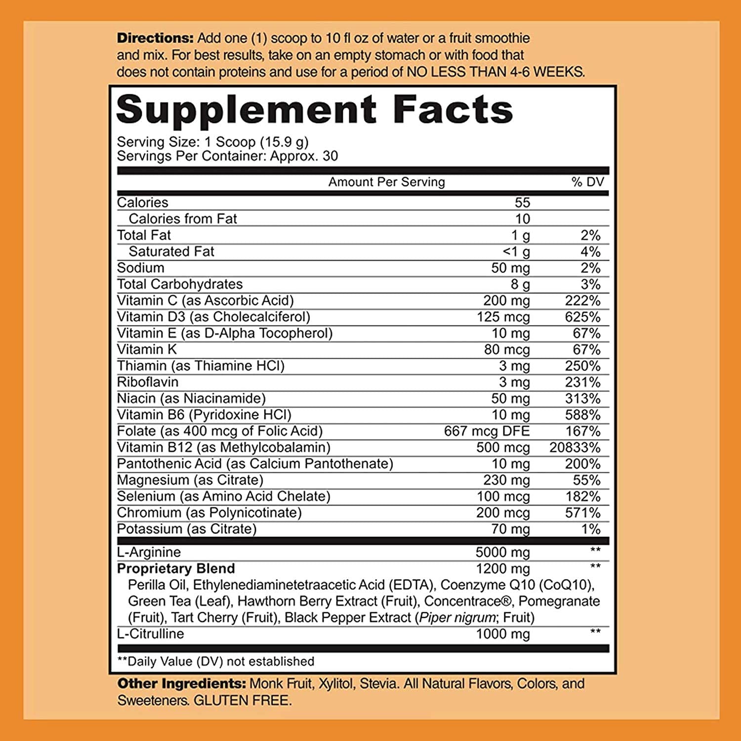 DOCTOR RECOMMENDED SUPPLEMENTS Cardio Heart Health pack with scoop for daily energy and vitality.