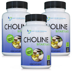 DOCTOR RECOMMENDED SUPPLEMENTS Premium Choline 500 mg bottle for daily cognitive support