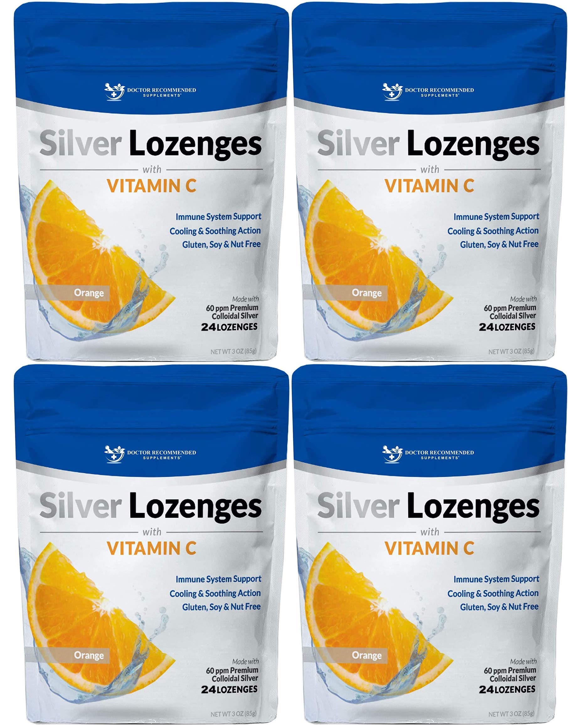DOCTOR RECOMMENDED SUPPLEMENTS silver lozenges orange flavor pack 4 for immune support