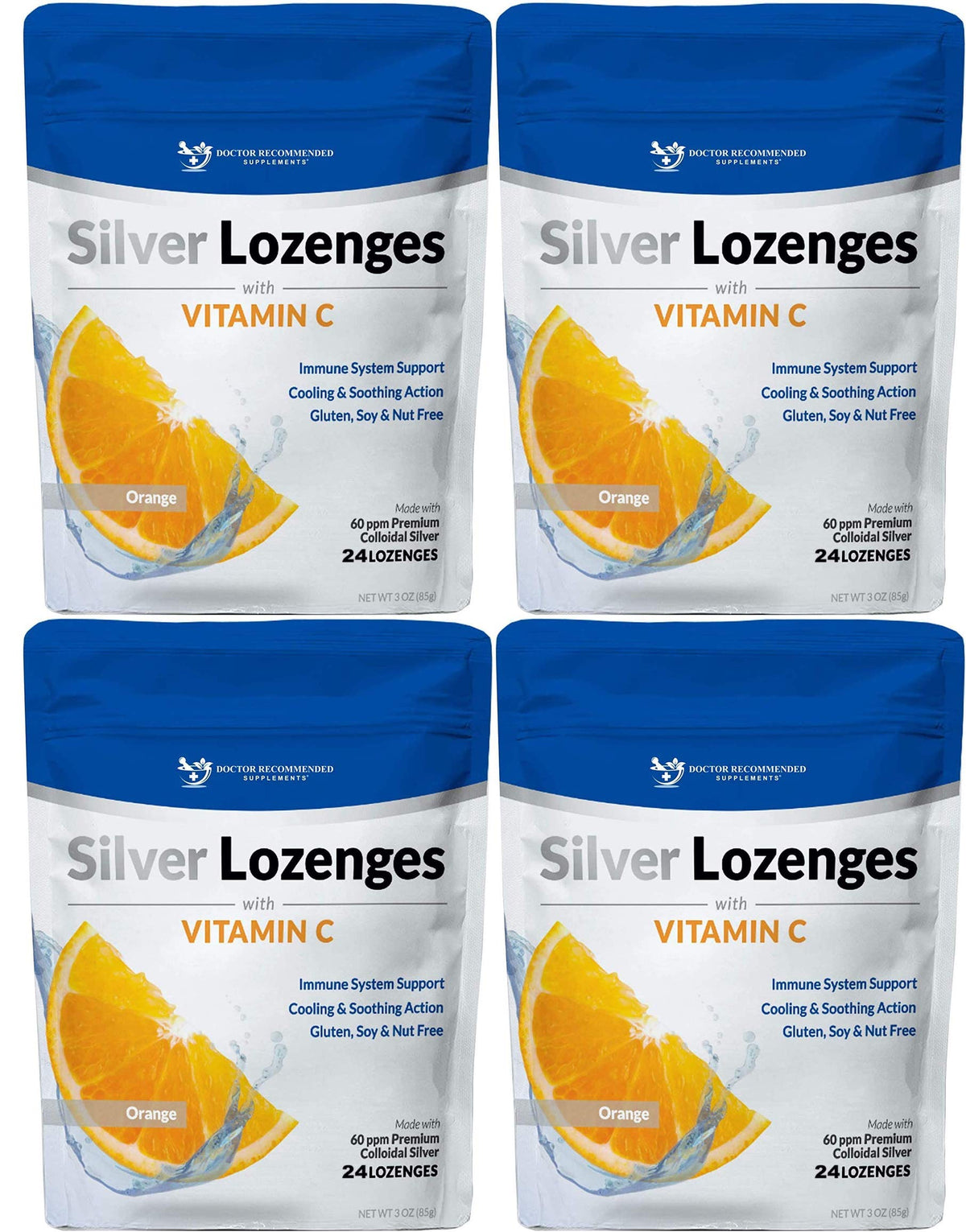 DOCTOR RECOMMENDED SUPPLEMENTS silver lozenges orange flavor pack 4 for immune support