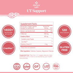 US-made product label on Doctor Safe supplement, third-party tested for quality.