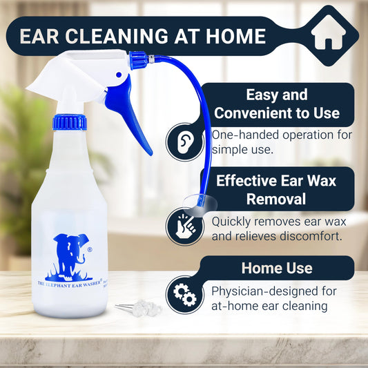 Doctor Easy Elephant Ear Washer with disposable tips ready for hygienic home cleaning