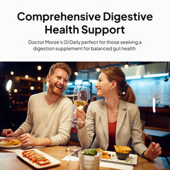 GI Daily capsules closeup highlighting herbal capsules for digestive balance.