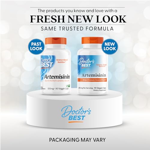 Doctor's Best Artemisinin bottle highlighting pharmaceutical-grade formula for wellness.