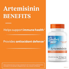 Artemisinin capsules poured from bottle for convenient daily use.