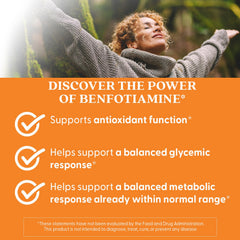 Doctor's Best Benfotiamine 150 bottle with packaging details on TPP support