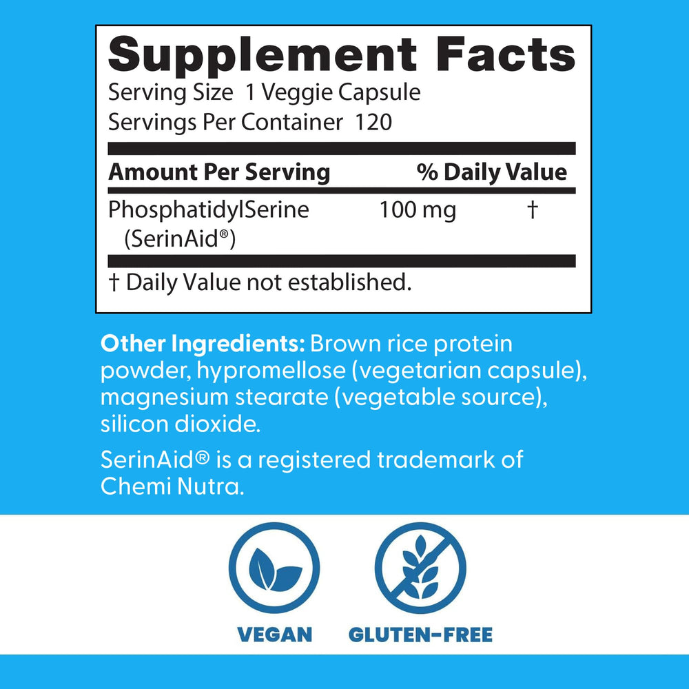 Bottle pour of Doctor's Best phosphatidyl-serine illustrating stable softgel delivery