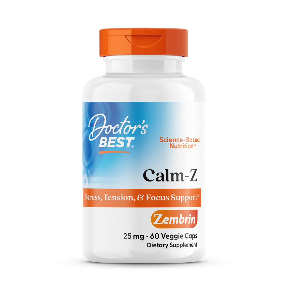 Doctor's Best Calm with Zembrin bottle promotes calm mood support for busy days
