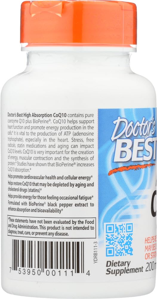 Doctors Best CoQ10 softgel closeup for easy daily use.