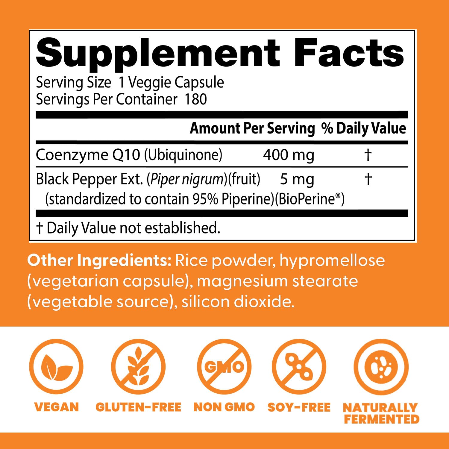 Doctor's Best CoQ10 vegan veggie capsules ready for daily use.