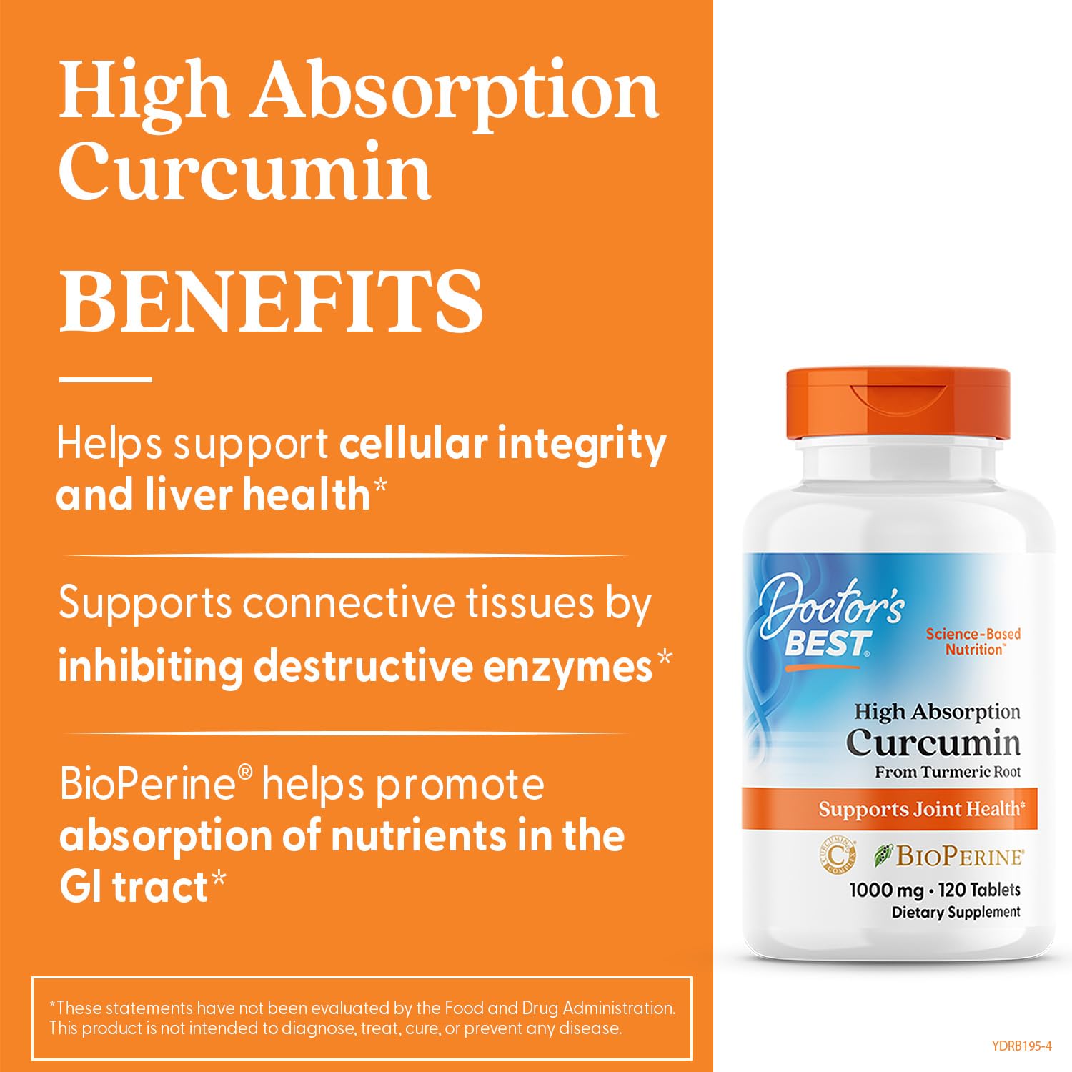 Doctor's Best Curcumin C3 Complex capsules image, highlighting absorption-boosting formulation for daily joint comfort.