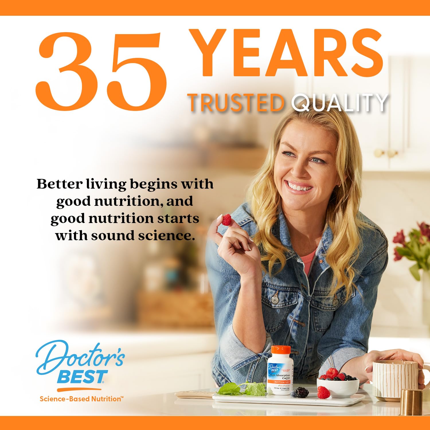 Hands hold Doctor's Best Curcumin tablets, suggesting daily joint support.