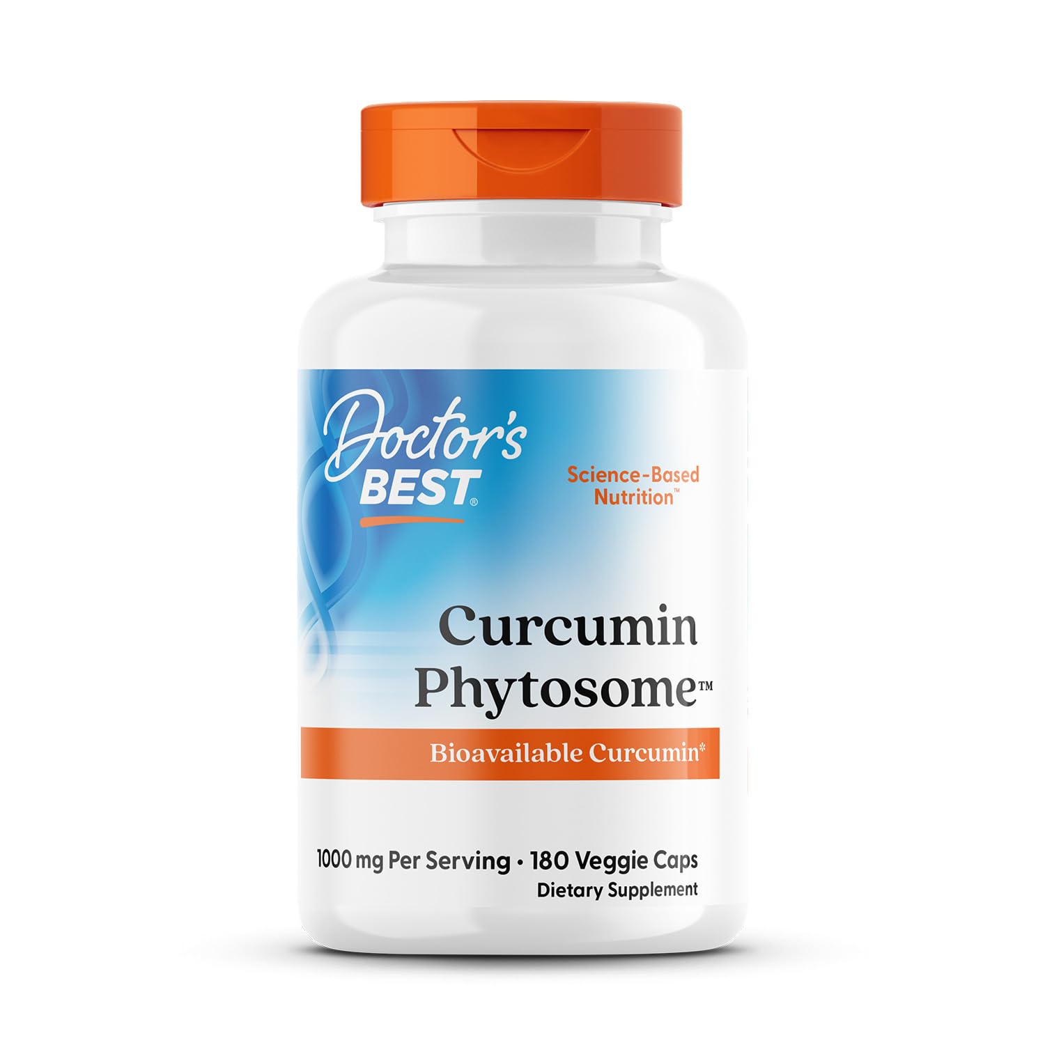 Doctors Best Curcumin Phytosome bottle with Meriva for enhanced absorption.