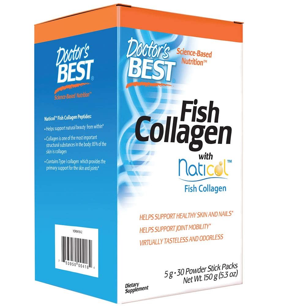 Doctor's Best Fish Collagen packaging for easy daily use