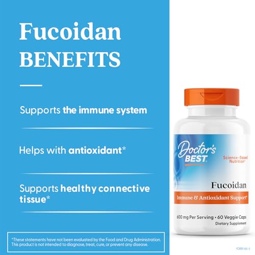 Doctor's Best Fucoidan label front highlights non-GMO and gluten-free