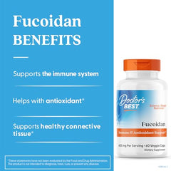 Doctor's Best Fucoidan label front highlights non-GMO and gluten-free