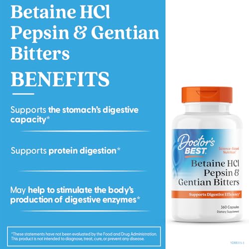 Doctors Best Gentian root digestive bitters bottle highlights enzyme-stimulating support.
