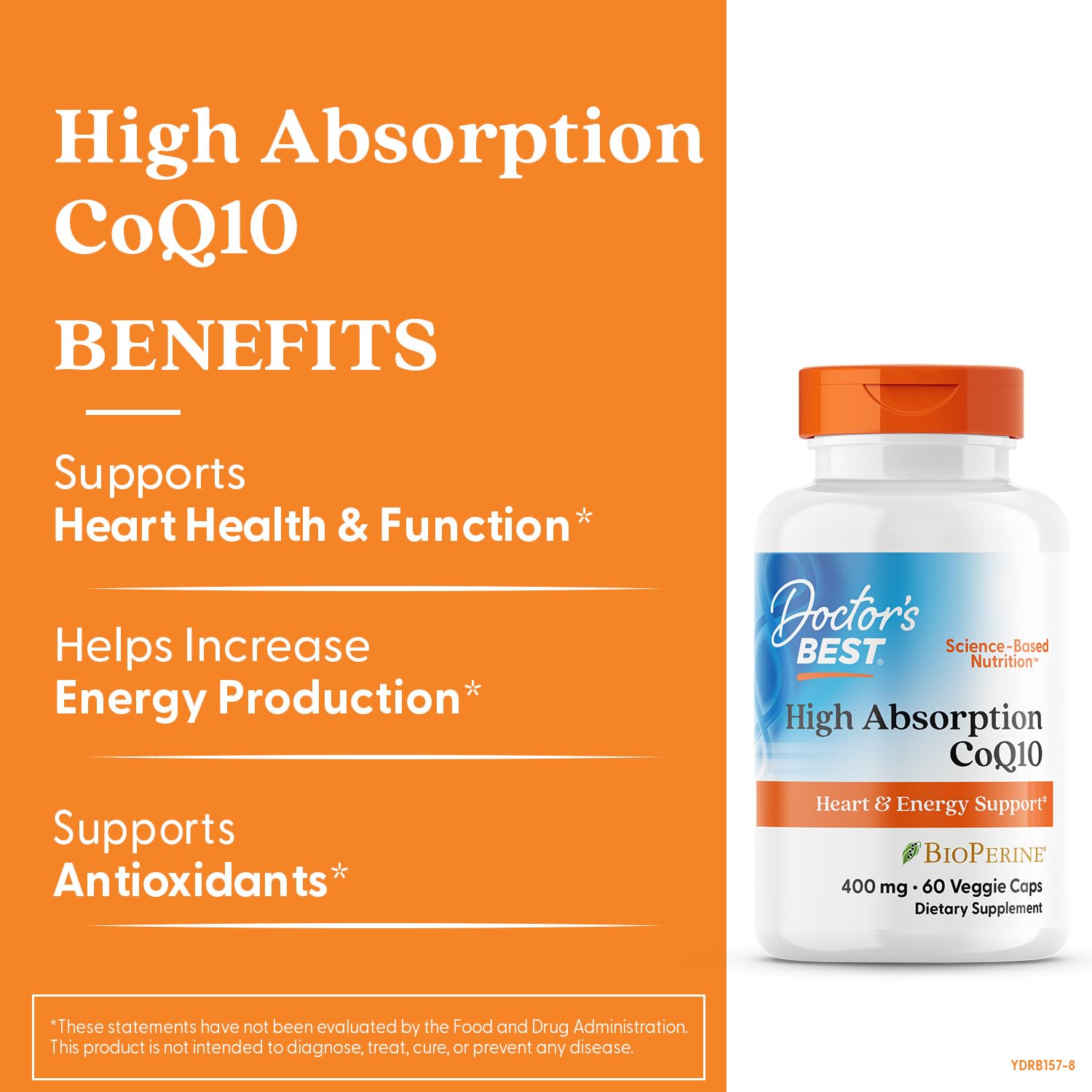 CoQ10 capsules by Doctor's BEST provide daily energy support