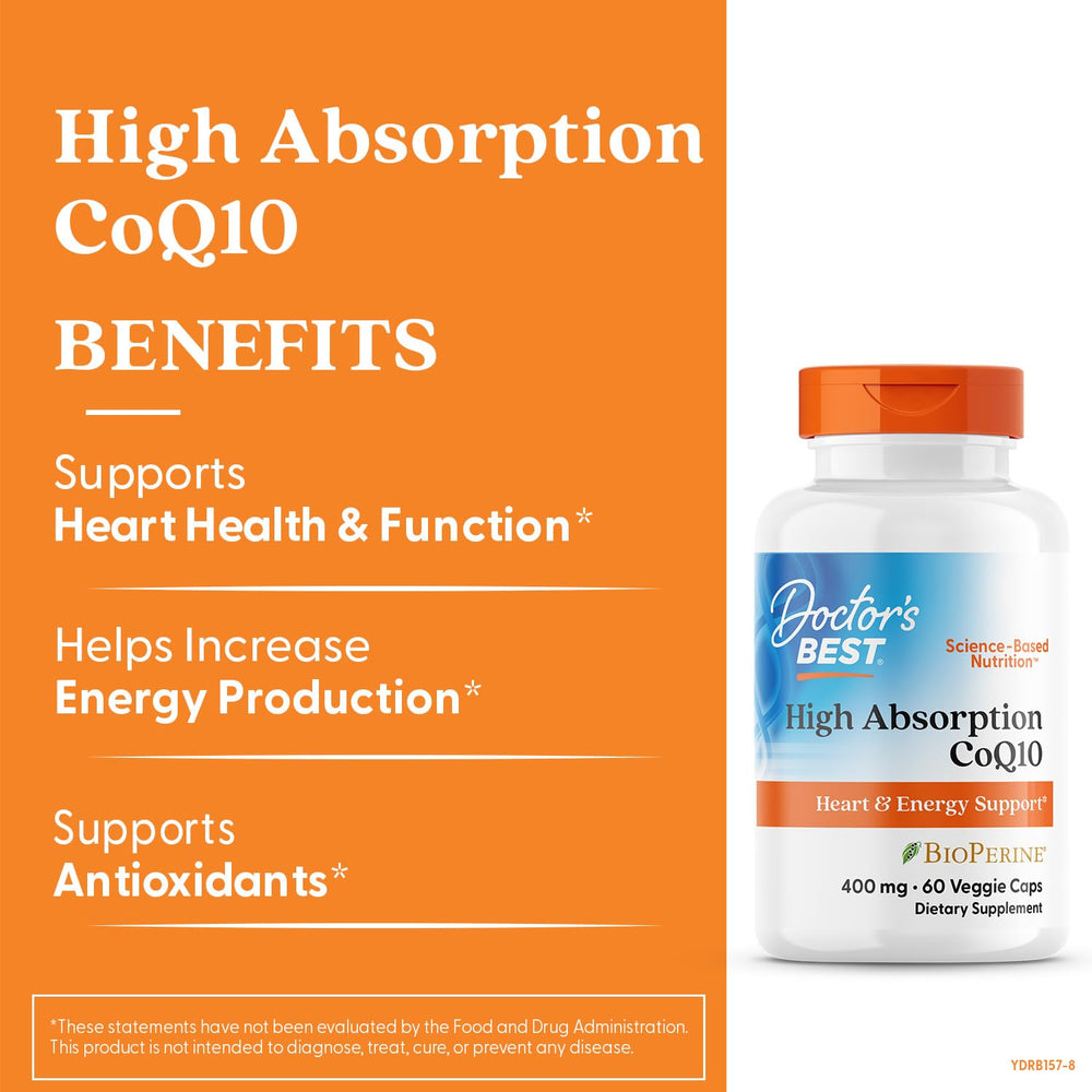 CoQ10 capsules by Doctor's BEST provide daily energy support