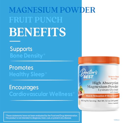 Mixing Doctor's Best magnesium powder in water shows fruit punch flavor.