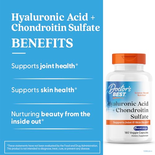 Close-up of Doctor's Best Hyaluronic Acid capsules highlighting easy daily use.