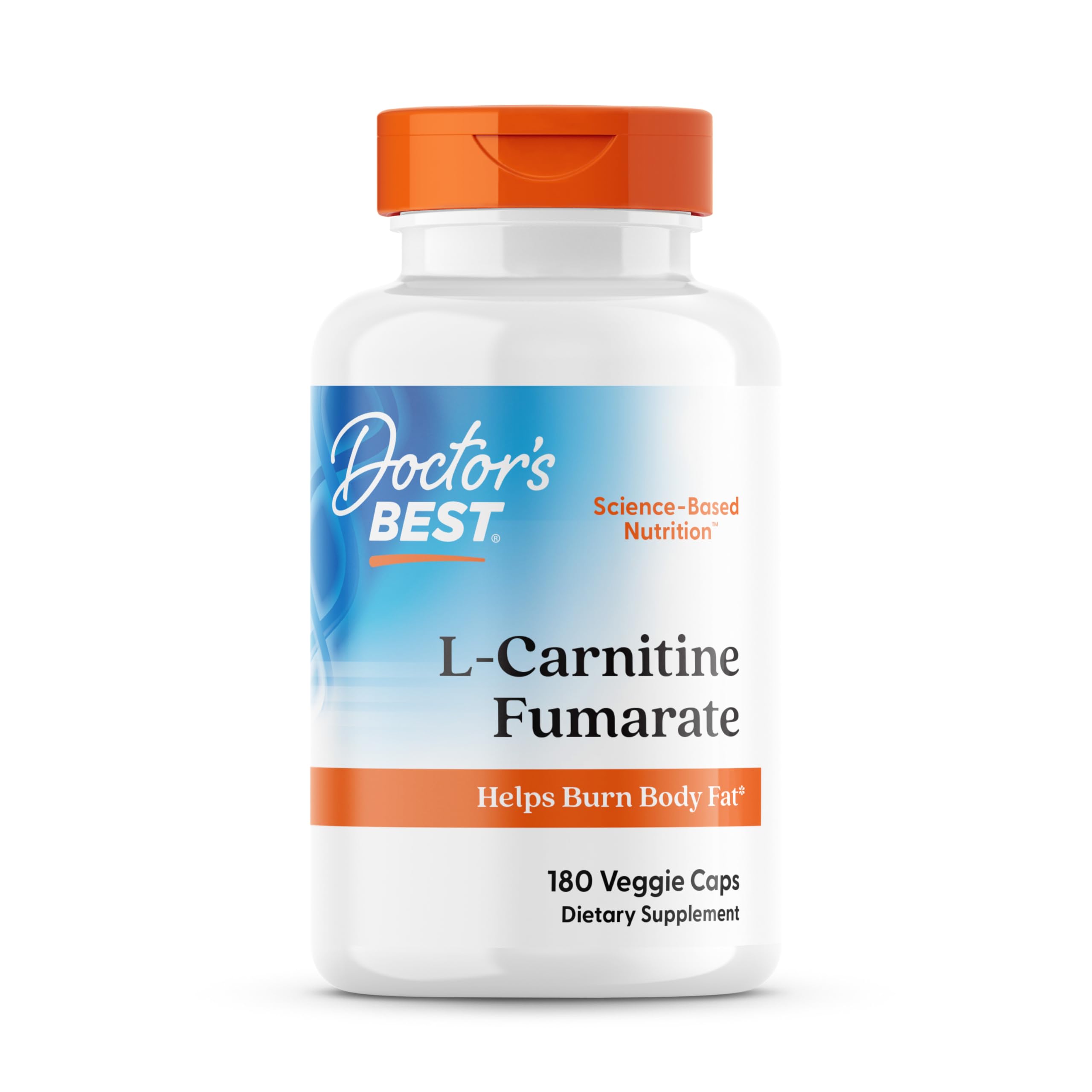 Doctors Best L-Carnitine Fumarate bottle front promotes energy metabolism