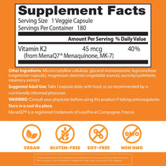 Doctor's Best MenaQ7 label emphasizes high-quality fermentation-derived K2.