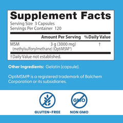 Close-up of Doctor's Best MSM capsules for skin, hair, and nails