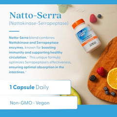 Doctor's Best Natto Serra packaging box with branding and product details for consumer awareness.