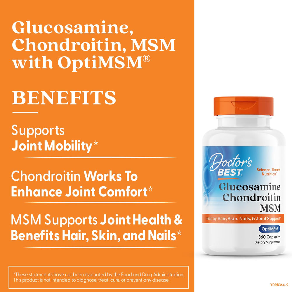 OptiMSM purity highlight for bioavailable sulfur in Doctor's Best capsules