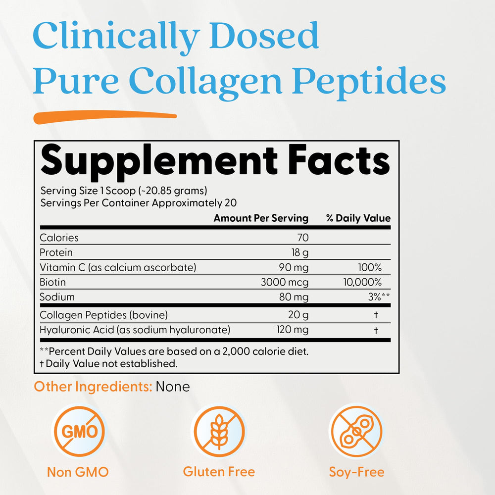 Doctor's Best pure collagen peptides scoop for easy daily blending.